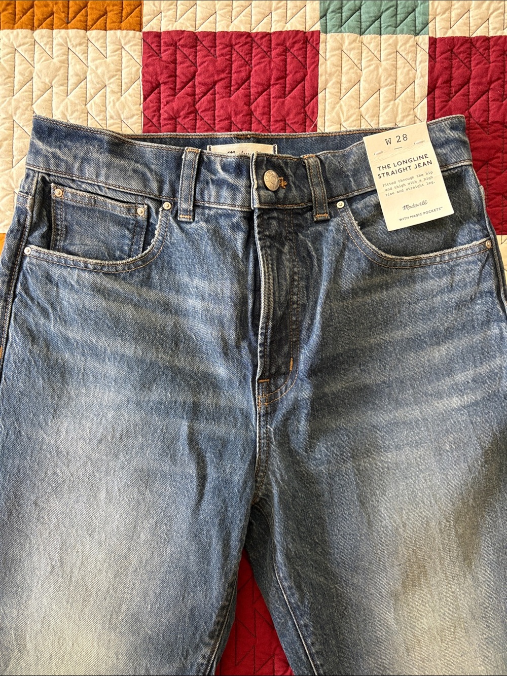 Madewell Women’s Longline Straight Jeans in Greendale Wash
